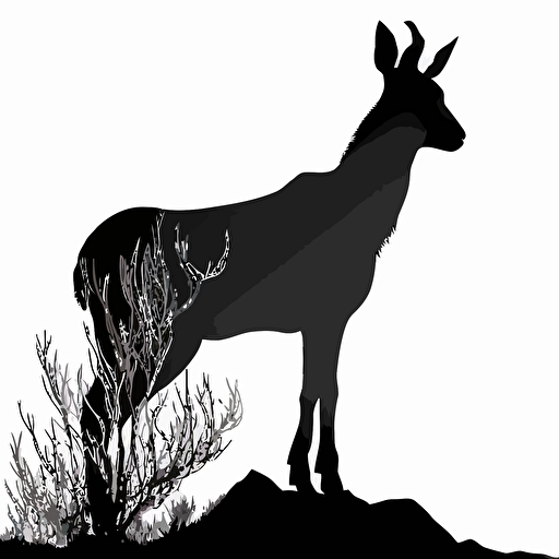 a vector silhouette of a goat, black on a plain white background