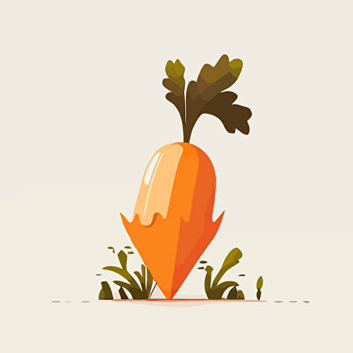 carrot, simple, vector, white background, in the style of tom whalen