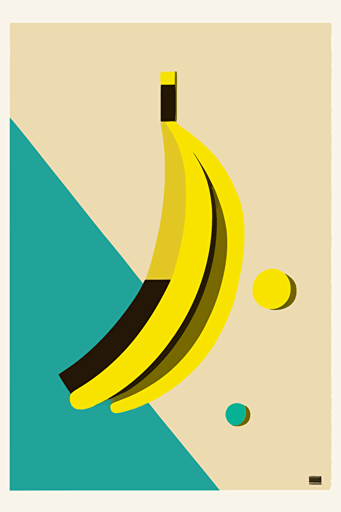 Minimalist banana, Bauhaus style, retro colours, vector work, ultra resolution,