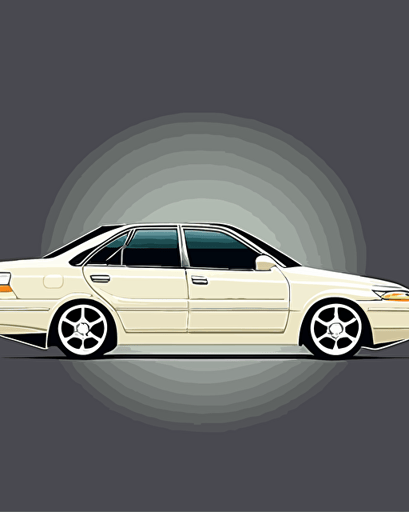 design on clear background, 1999 toyota camry sedan design, Flat illustration style vector format