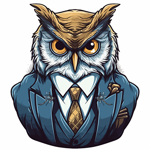 a vector drawing of a business owl
