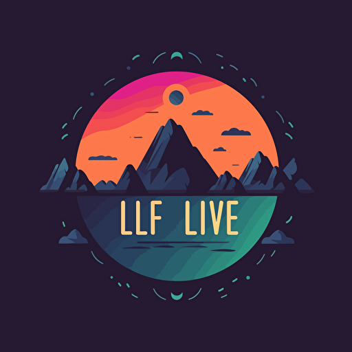 life motivational logo, flat vector, limited colors