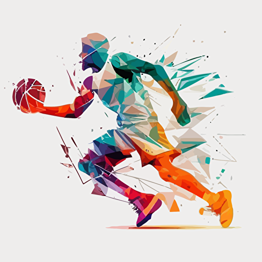 passing the ball, basketball, geometric, vector, white background