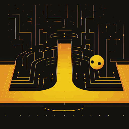 minimalistic vector art of an empty video game pacman stage level