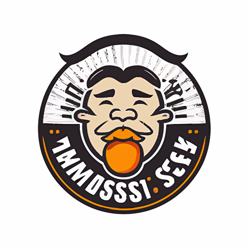 a sports mascot logo of mr. kisses, a kiss face, simple, vector