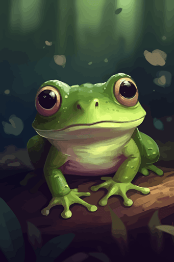 cutest cottagecore frog, vector, cute