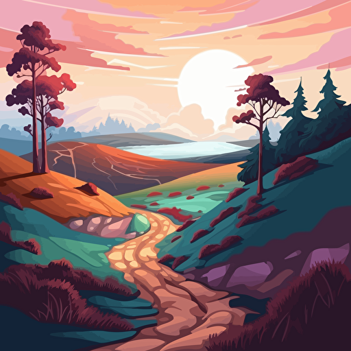 vector landscape, trail