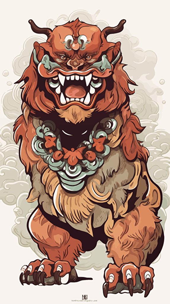 vector of a shisa guardian lion-dog