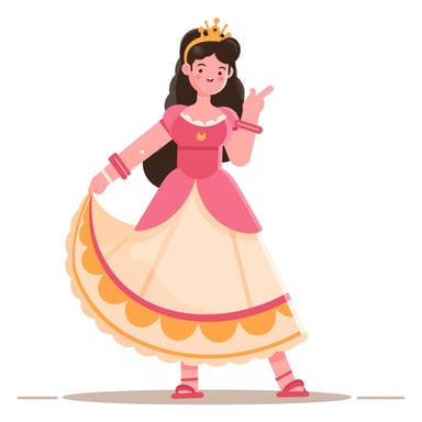 a princess standing in front 