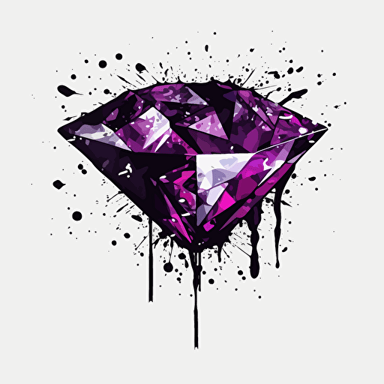 Ultra Violet Diamond, Vector Style, Acid Drip,