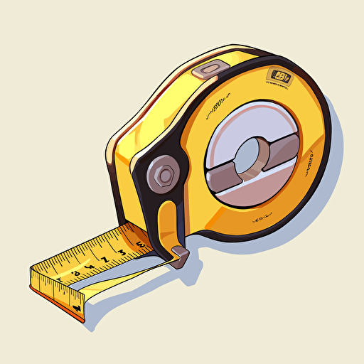 tape measure extended 2d sticker vector art