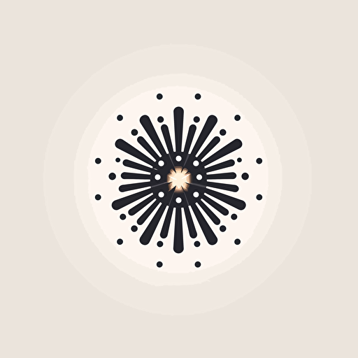 circle emblem, starburst, minimalist logo, vector, abstract seed, futuristic, sleek design