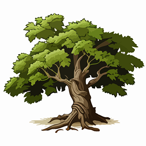vector sycamore tree cartoon