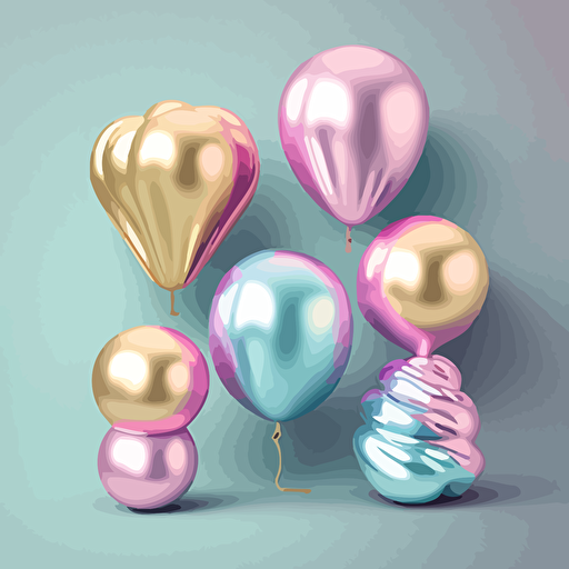 pastel foil balloons, vector