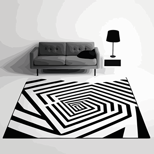 vector logo black with white background, rug, minimal