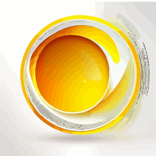 abstract yellow round shape vector white background