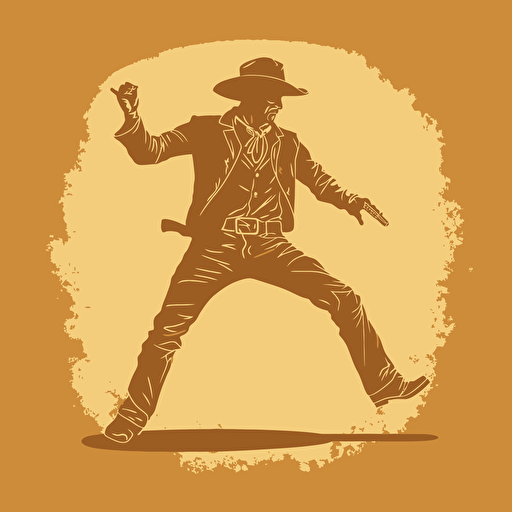 Cowboy dancing, vector