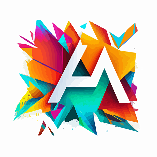 symbolic, iconic logo of AH , colorful vector, on white background