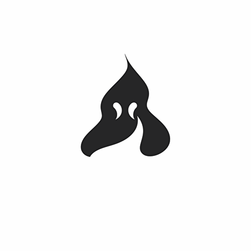 a simple fire ghost vector logo, white background, black vector design, vector, logo, simplistic,