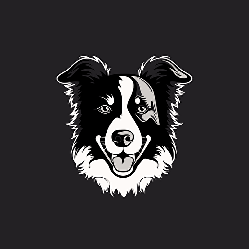 dog logo border collie funny vector simple