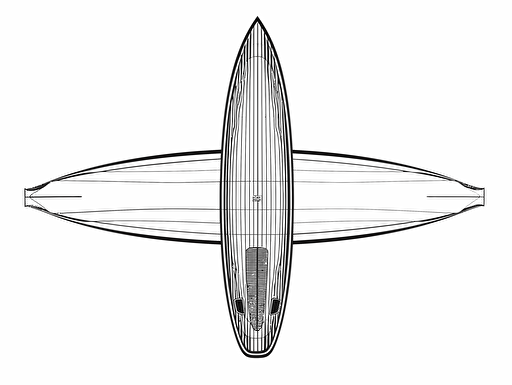 surfboard long, linear style, simple, clean, professional design art vector, contour, white background