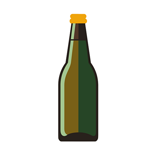 beer bottle without text, vector, flat design, simple, illustrative, no background