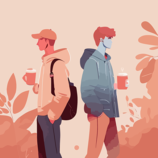 Vector illustration, Flat illustration, Illustration, Cute men, Trending on Artstation, Popular on Dribbble, Cozy wallpaper, Pastel colors