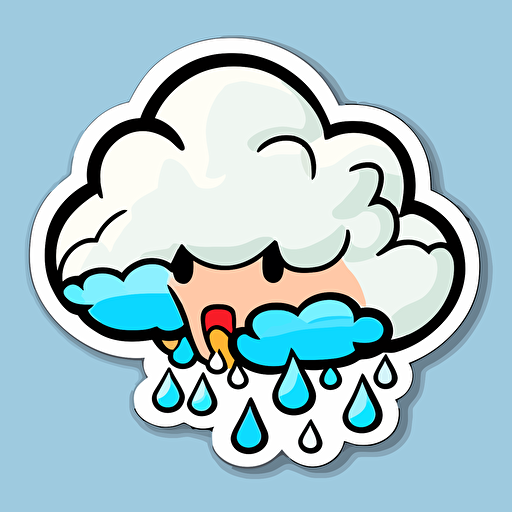 sticker of a cloud vector style cartoon v5