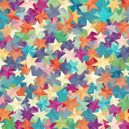 Colored stars geometric, seamless, pattern, vector image