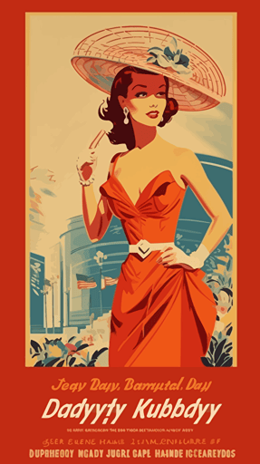 vector Kentucky derby 1950s poster style