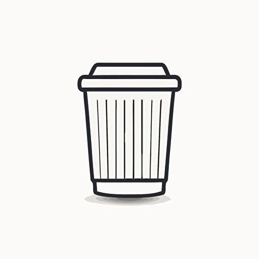 simplistic black line drawn 2d vector coffee cup icon