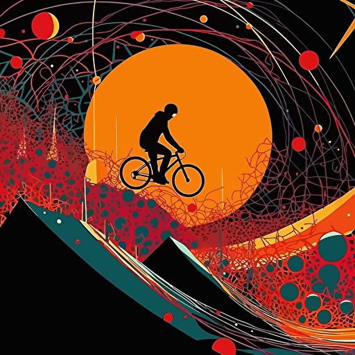 By Kazumasa Nagai+wu guanzhong+Axel Vervoordt,vector illustration,silhouette of a person extreme sports, dynamic posture