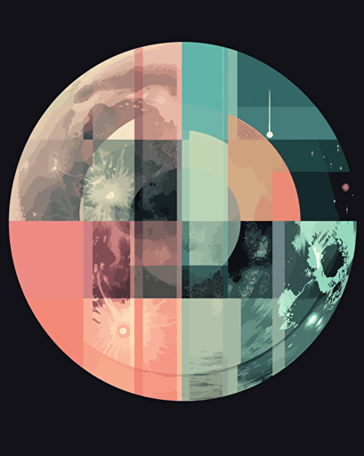 moon, retro aesthetics, vector image, sticker design, pantone color scheme: 12