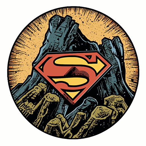 high resolution vector logo of a rock band with the shape of superman's logo.