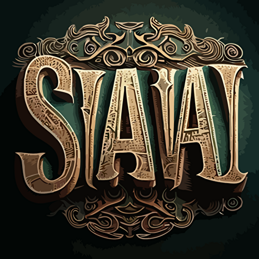 branded scarring textured font vector that says “Visual Savant”