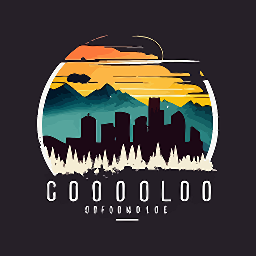colorado skyline logo, simple, vector