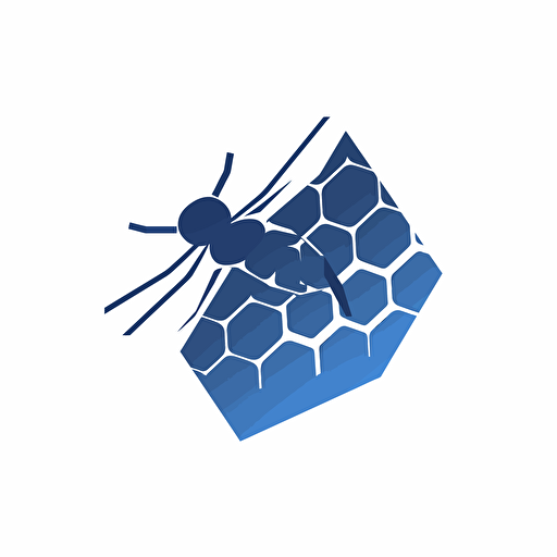 hive, minimalist, vectorial, logo, white background, klein blue