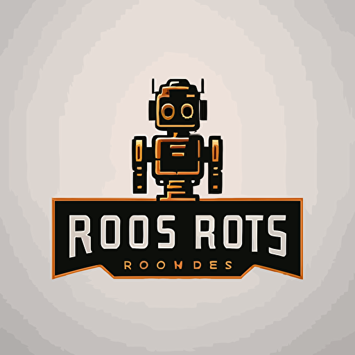 simple two color vector logo for a business called Robots More