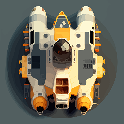 space ship, top-down view, simple, vector