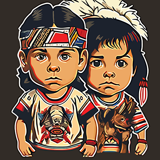 90's little rascals as native americans, clean, vector, sublimation printed jersey