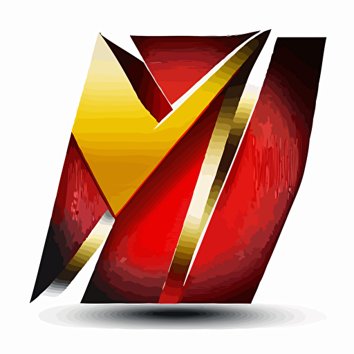 logo with M symbol, vector, modern, yallow, red