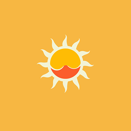 a flat vector logo for an electric vehicle brand, sun-powered, minimal, by Paul Rand