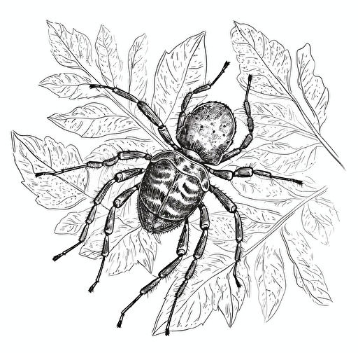 spider mite, in the style of vector illustrations, monochromatic sketches, white background
