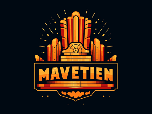 movie theater modern logo in the style of vector art