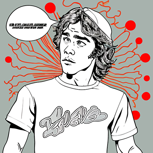 2d vector drawing coloring page of dazed and confused