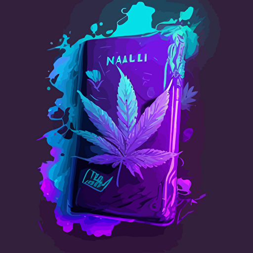character as a candy bar, high of marihuana, looking like a junky, simple vector art style, simple illustration, vector, hdr, purple and neon blue. color,