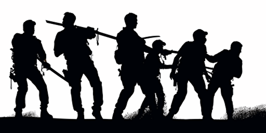 police brutality, silhouette, clipped on white background, vector