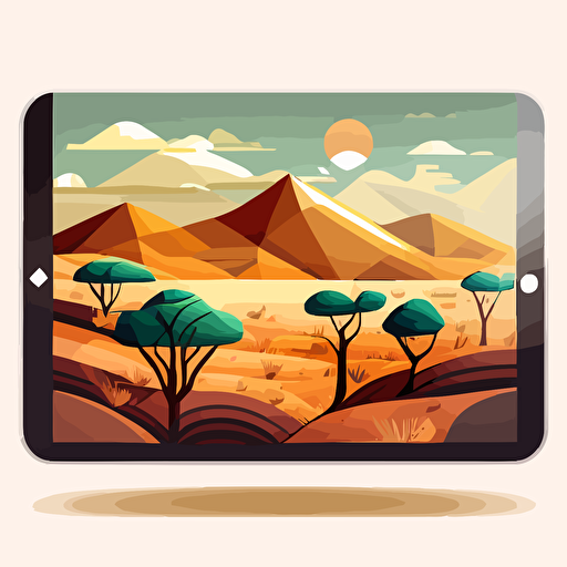 tablet device landscape vector design
