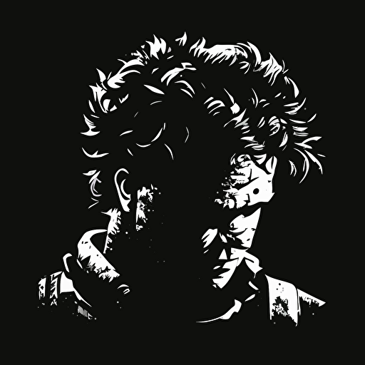 32bit leatherface, white on black background, no shading, 2D, vector, 3:4