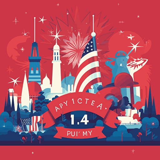 vector illustration of America 4th of July 1776. Historical day, America Independent Day celebration, in vivid colors